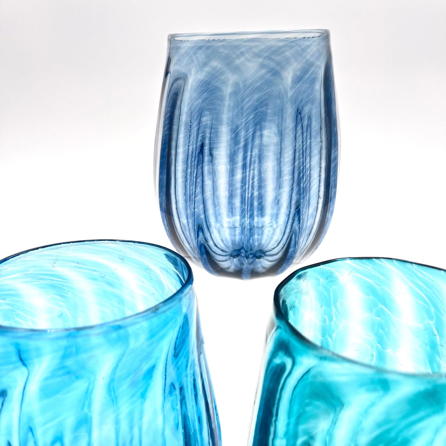 |Stemless Wine Glasses | Sea Dream | Hand Blown Glass Made in Rhode Island