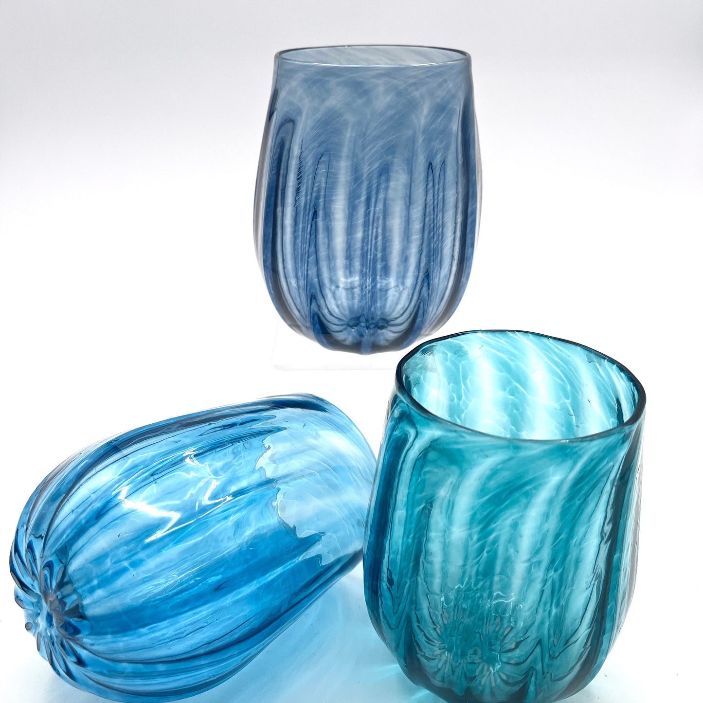 |Stemless Wine Glasses | Sea Dream | Hand Blown Glass Made in Rhode Island