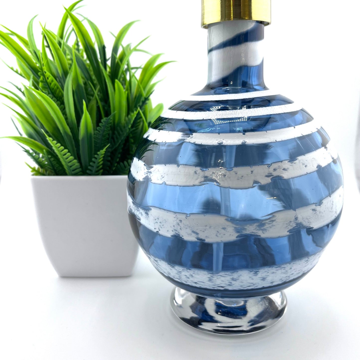 Steel Blue Boho Spiral Soap Dispenser | Vanity Bottle | Ready to Ship