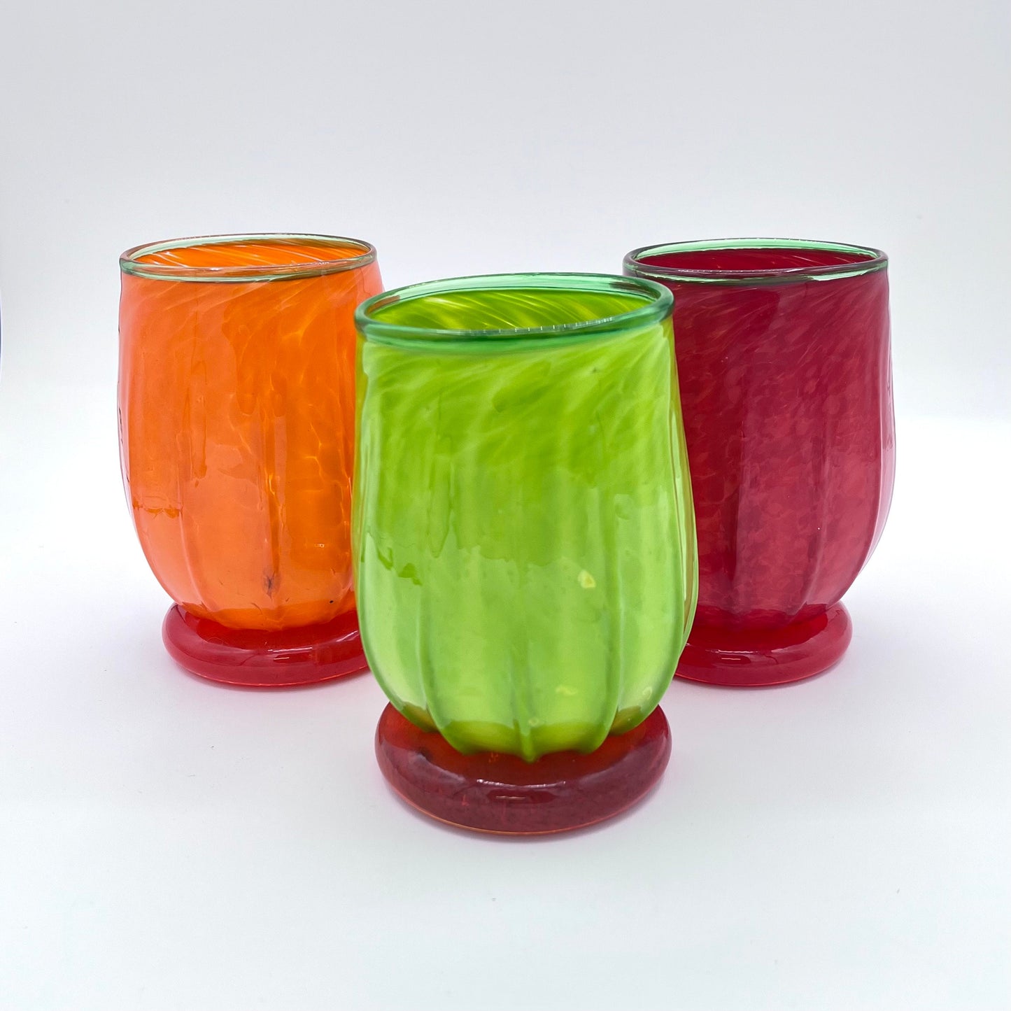 Gourdy Glasses |Stemless Wine Glasses | Hand Blown Glass Made in Rhode Island.