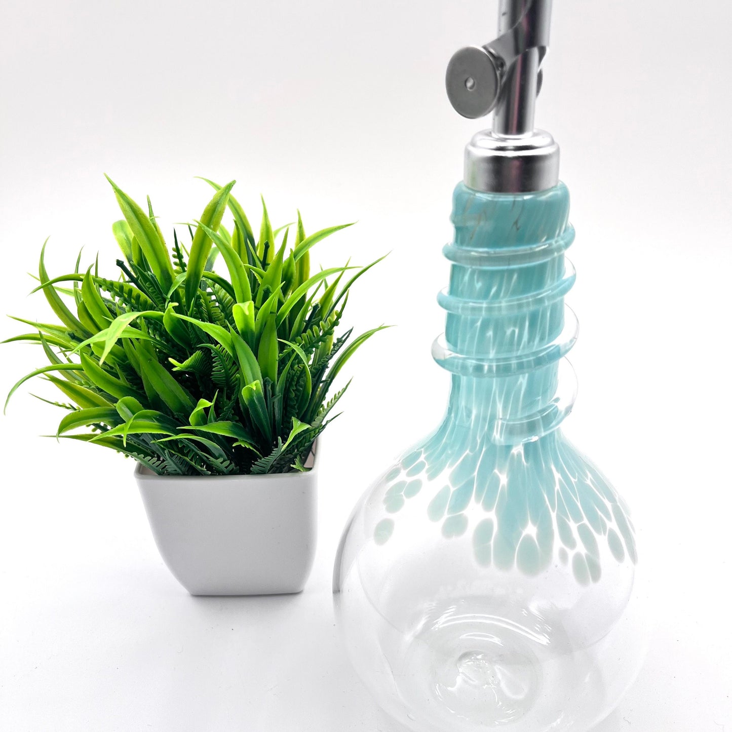 Celadon Oil & Vinegar Spiral Neck Drizzler Cruet Bottle