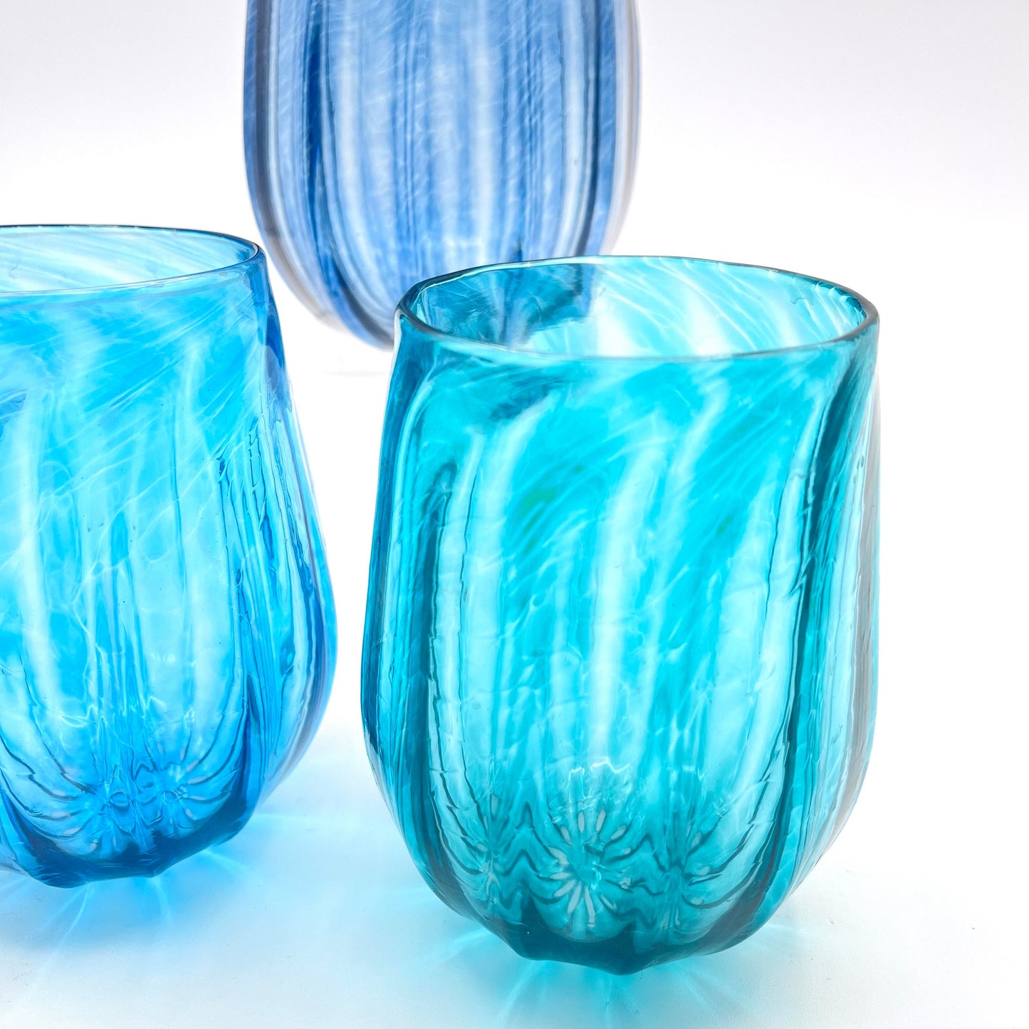 |Stemless Wine Glasses | Sea Dream | Hand Blown Glass Made in Rhode Island