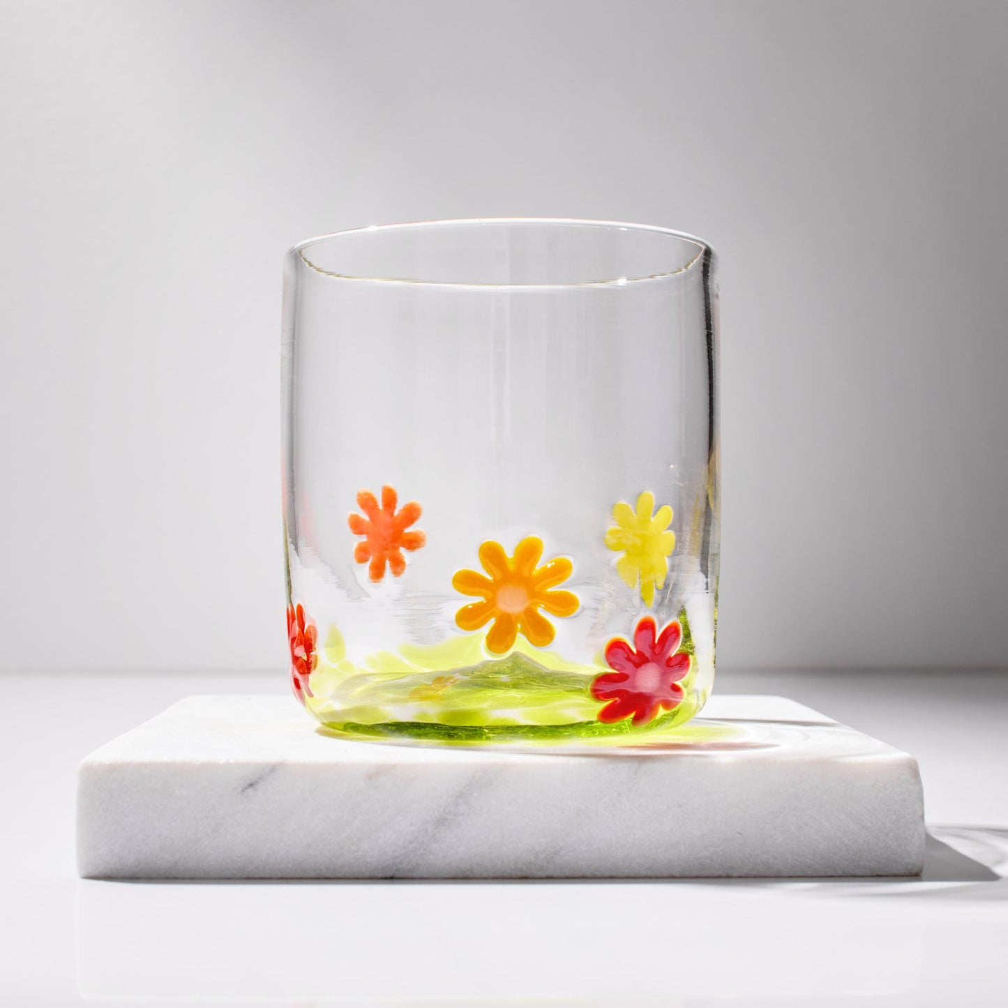 Hand Blown Whiskey Glasses | Flower Power | Made in Rhode Island.