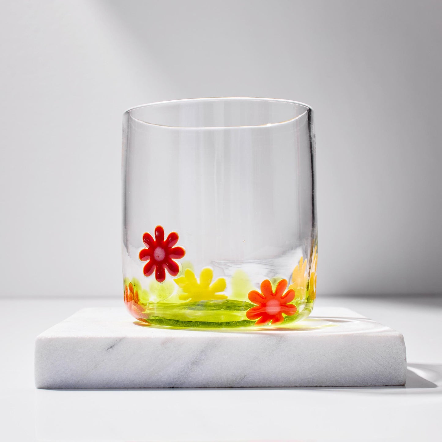 Hand Blown Whiskey Glasses | Flower Power | Made in Rhode Island.