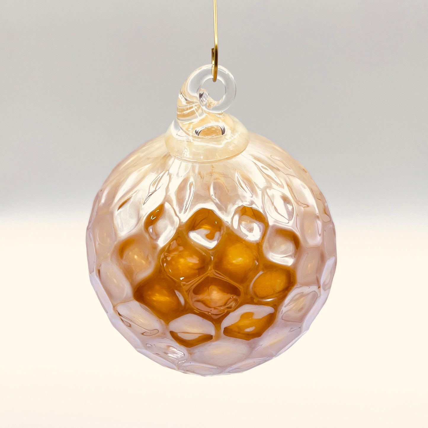 Vanilla Gold Diamond Blown Glass Ornament