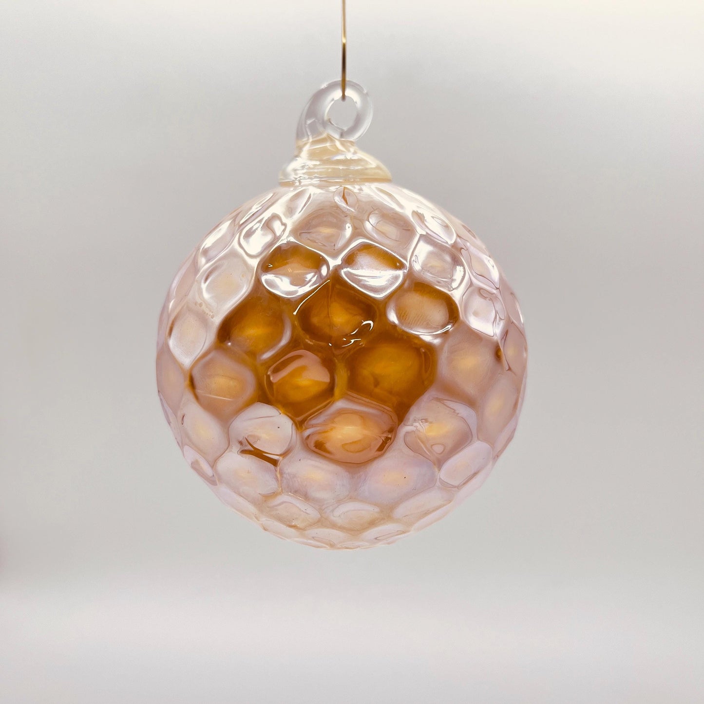 Vanilla Gold Diamond Blown Glass Ornament