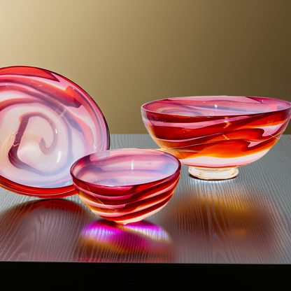 Hand Blown Glass Lava Wave Bowl- 3 Sizes