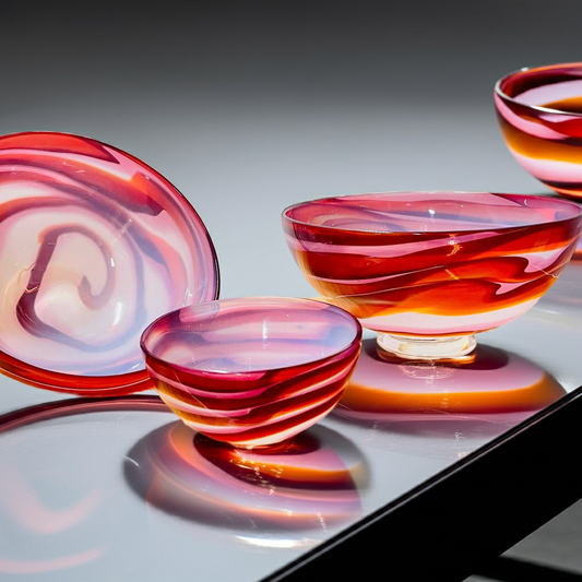 Hand Blown Glass Lava Wave Bowl- 3 Sizes