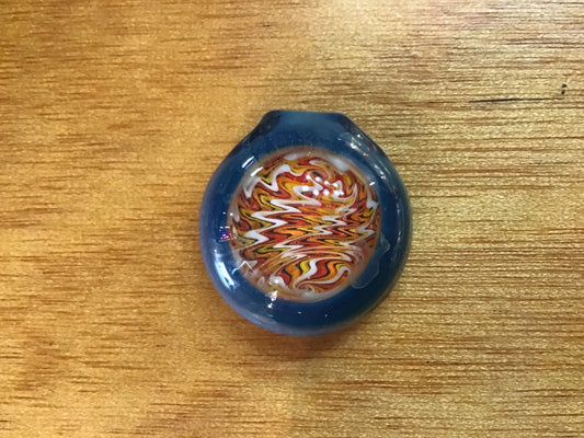 Red orange white wig wag blue back pendent