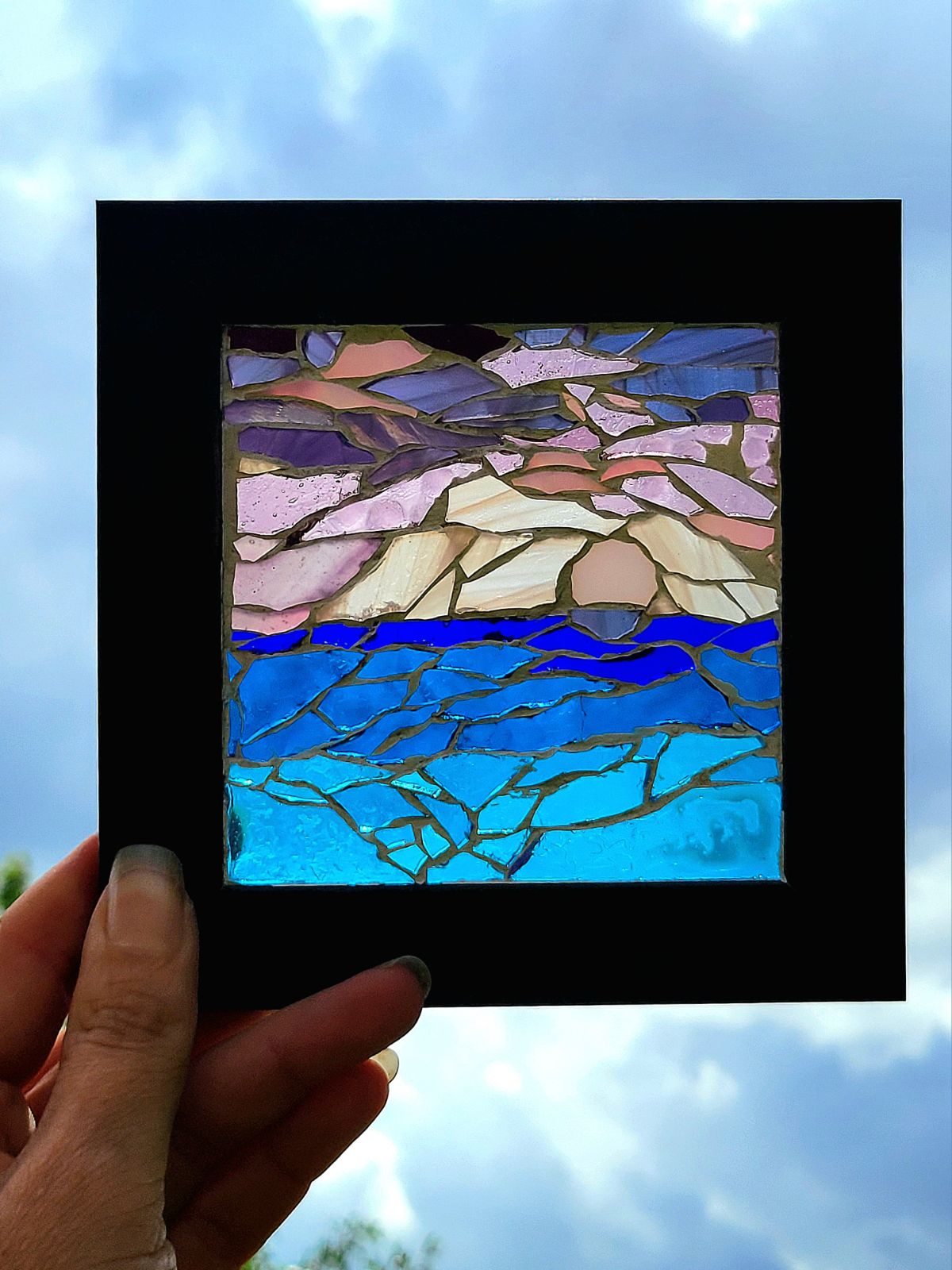 Island Night: Framed Glass Mosaic