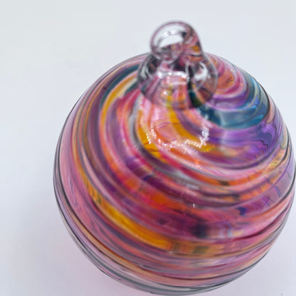 Sunset Spiral Twist Blown Glass Ornament