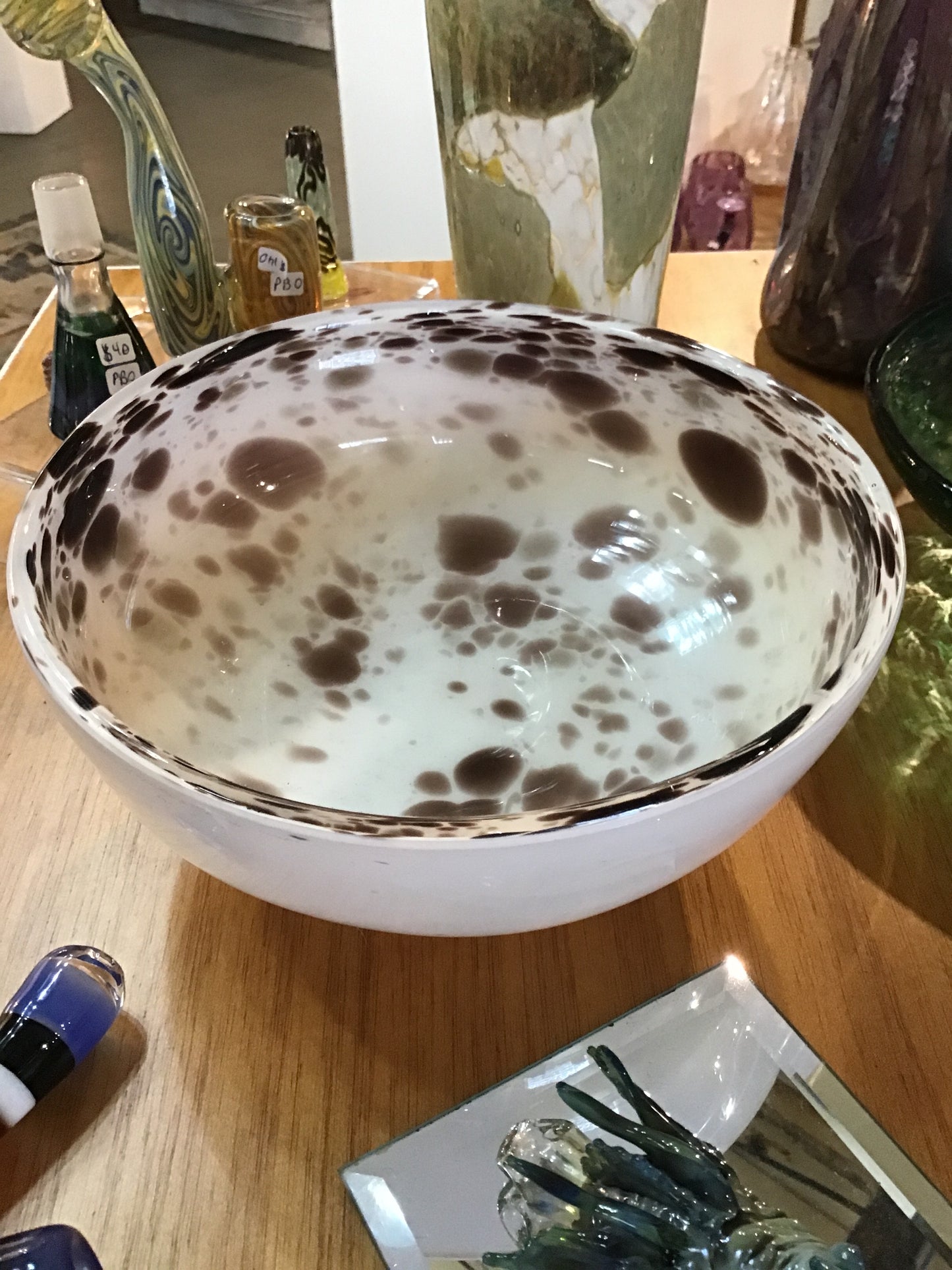 White and purple bowl