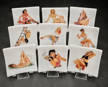 Handmade Fused Glass Pin-Up Girl Trinket & Ring Dish