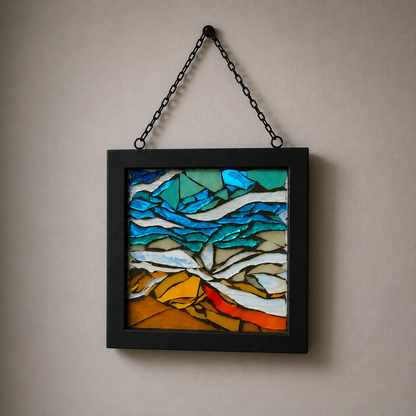 Island Night: Framed Glass Mosaic