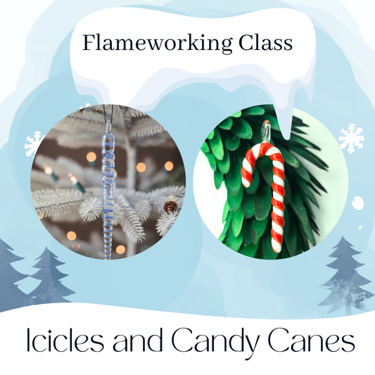 Holiday Flameworking: Candy Canes & Icicles