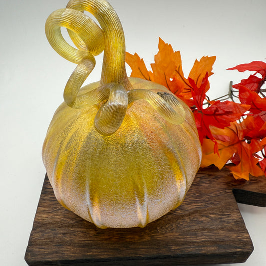 Fall Special Glass Pumpkin Golden Lustre Home Decor