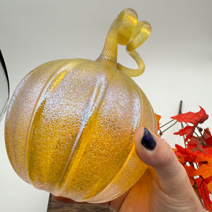 Fall Special Glass Pumpkin Golden Lustre Home Decor