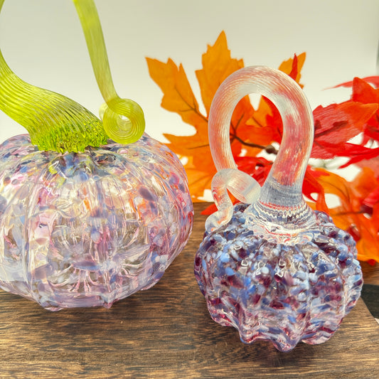 Fall Special Glass Pumpkin Lilac Lace Home Decor