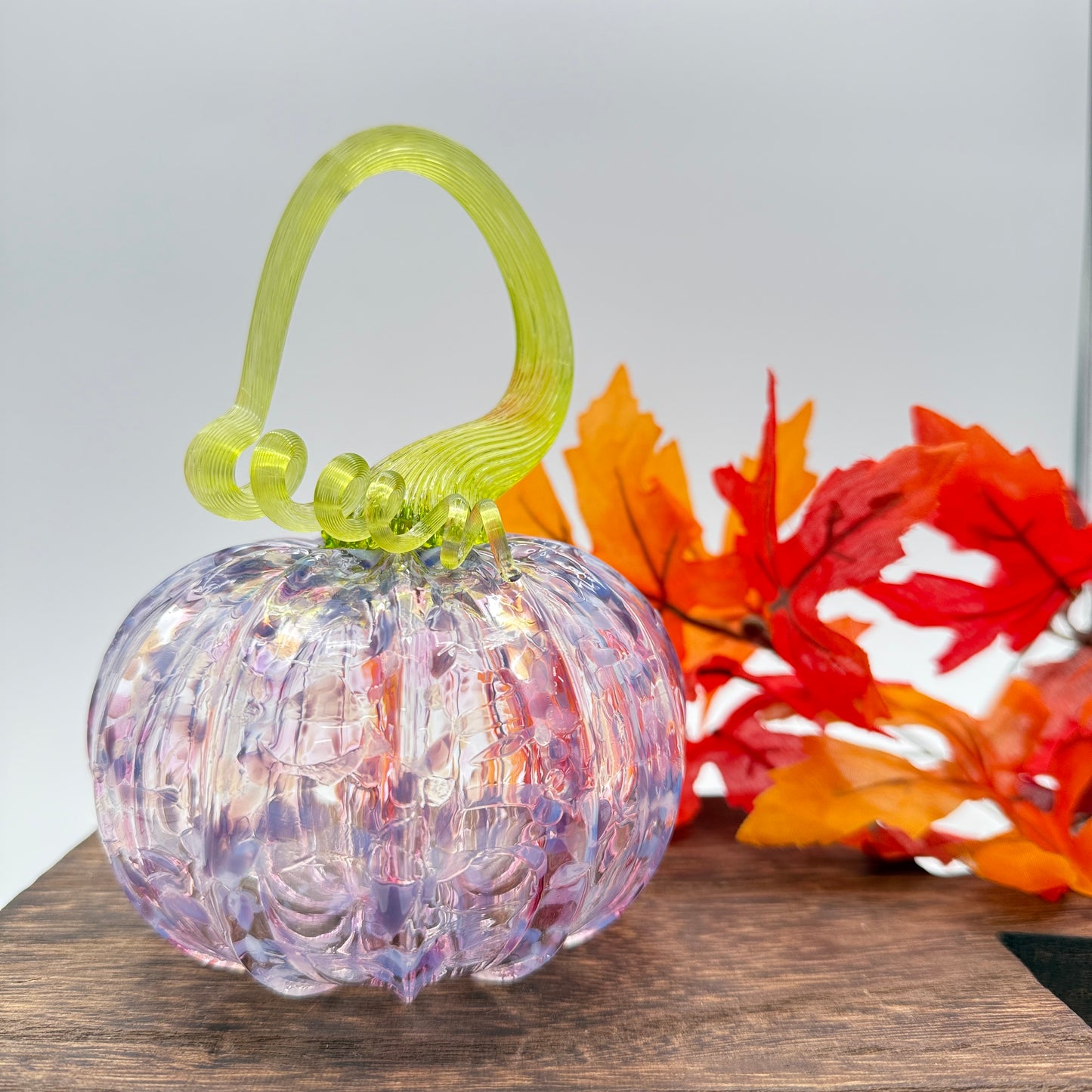 Fall Special Glass Pumpkin Lilac Lace Home Decor