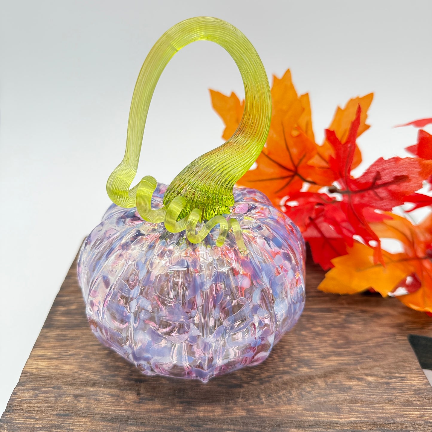 Fall Special Glass Pumpkin Lilac Lace Home Decor