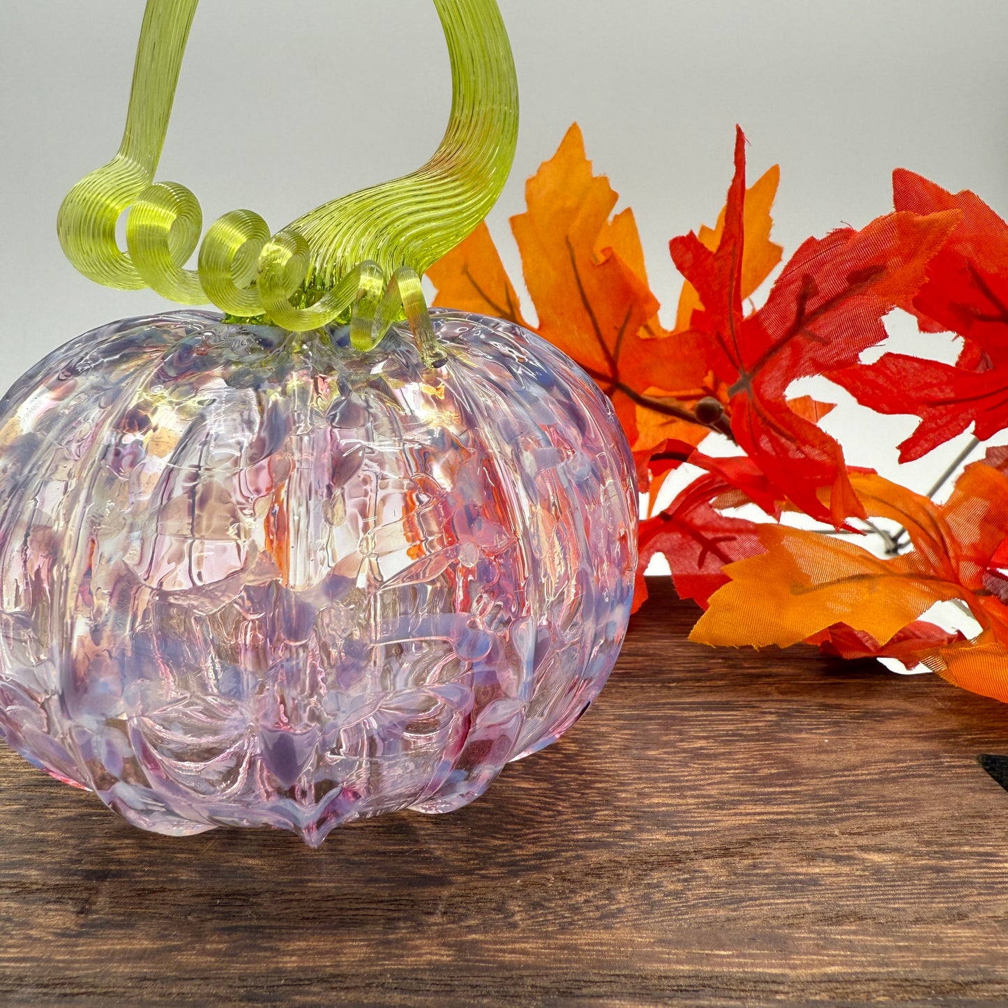 Fall Special Glass Pumpkin Lilac Lace Home Decor