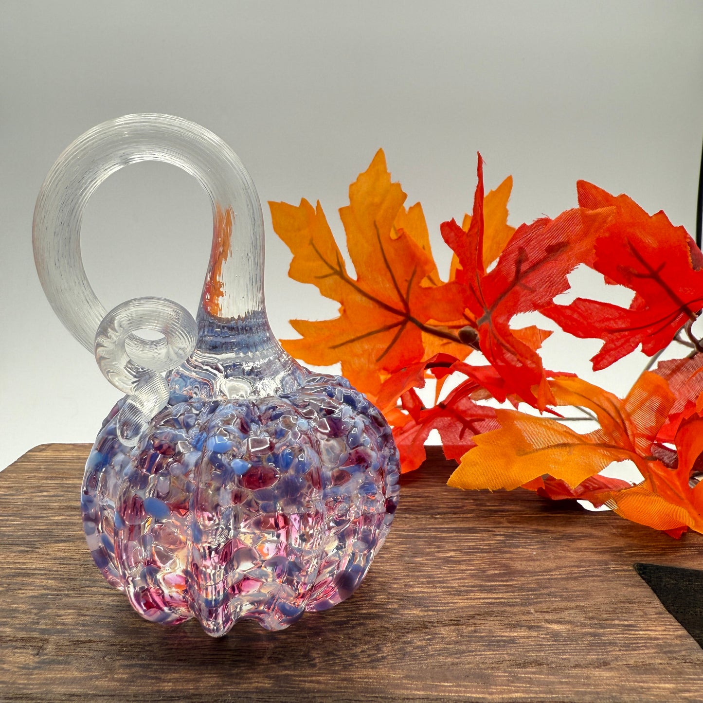 Fall Special Glass Pumpkin Lilac Lace Home Decor