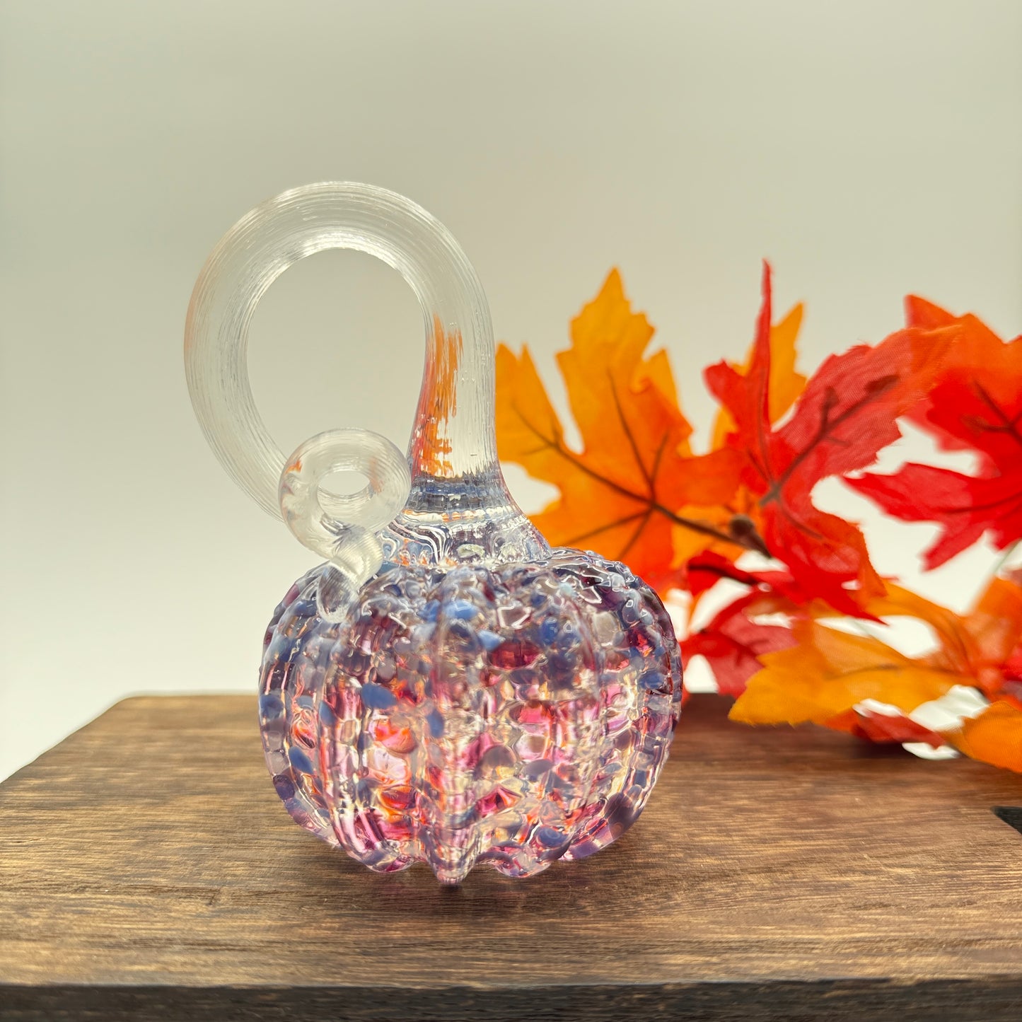 Fall Special Glass Pumpkin Lilac Lace Home Decor