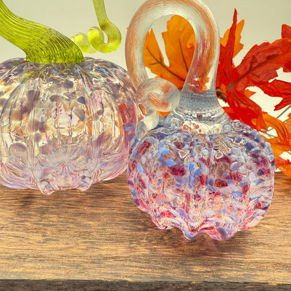 Fall Special Glass Pumpkin Lilac Lace Home Decor