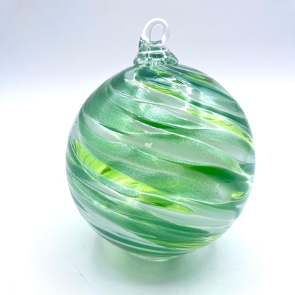Exotic Emerald Glass Ornament Hand-Blown Artisan Decor