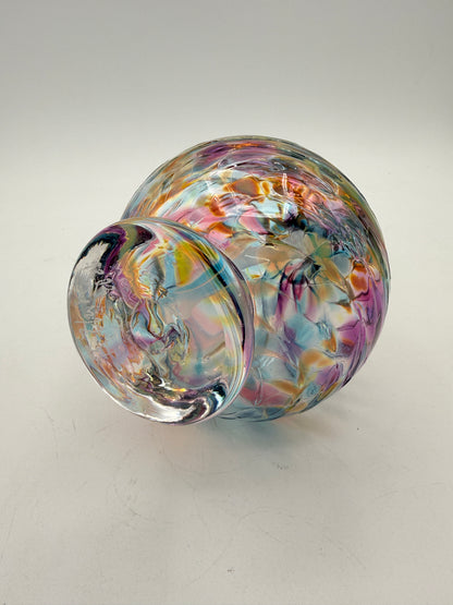 Hand Blown Glass Soap Dispenser – Jewel Tone Artisan Kitchen or Bathroom Pump Bottle