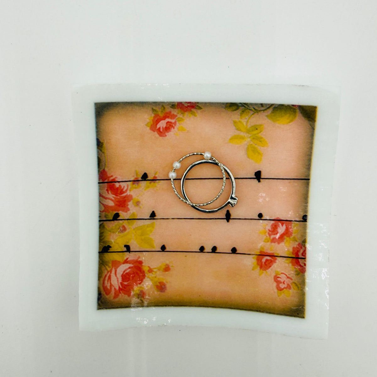 Lovely Fused Glass Trinket Dish- Bird Series