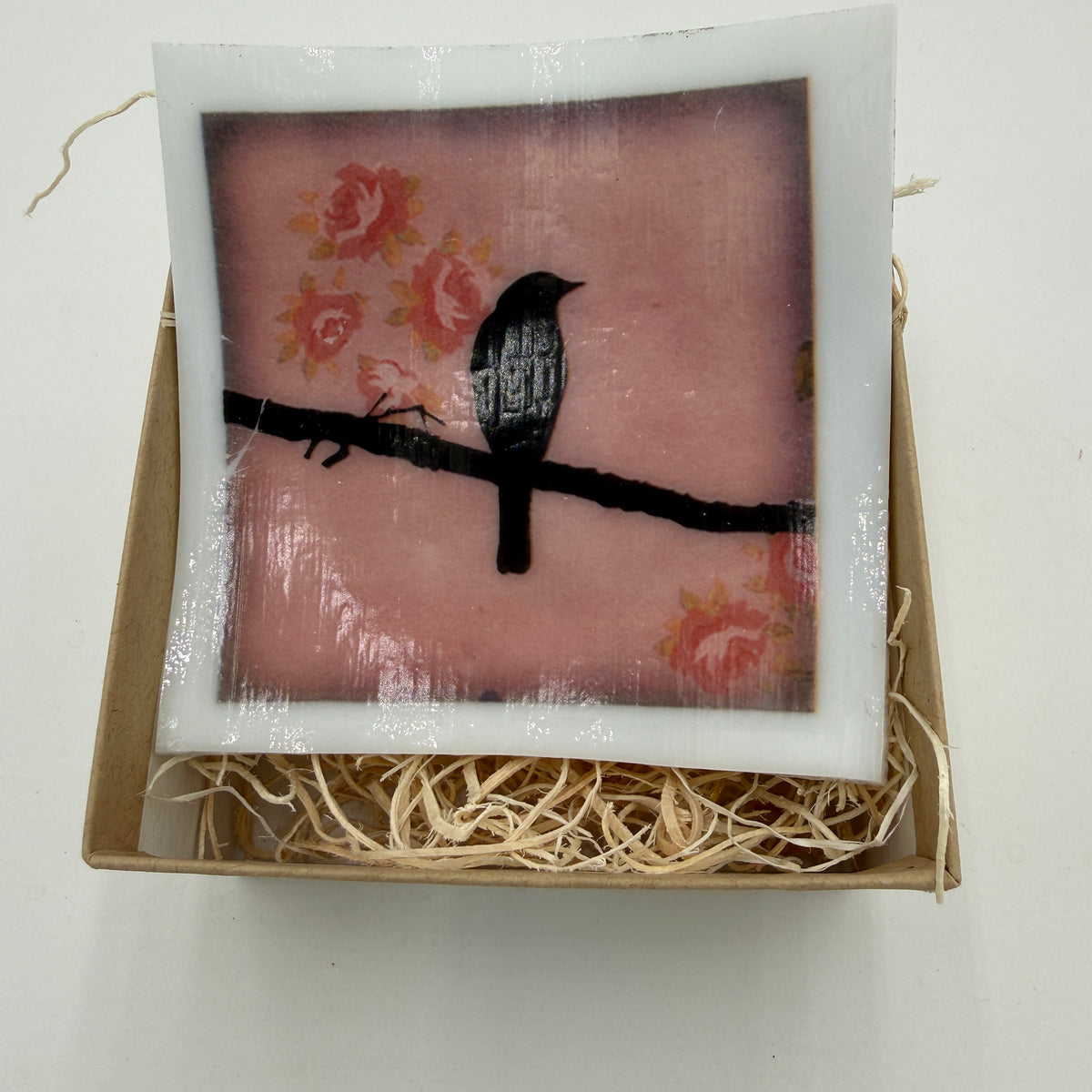 Lovely Fused Glass Trinket Dish- Bird Series