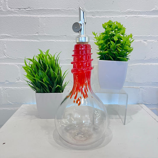 Red Spiral Oil & Vinegar Drizzler Bottles