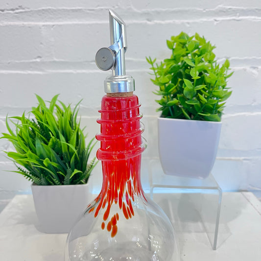 Red Spiral Oil & Vinegar Drizzler Bottles