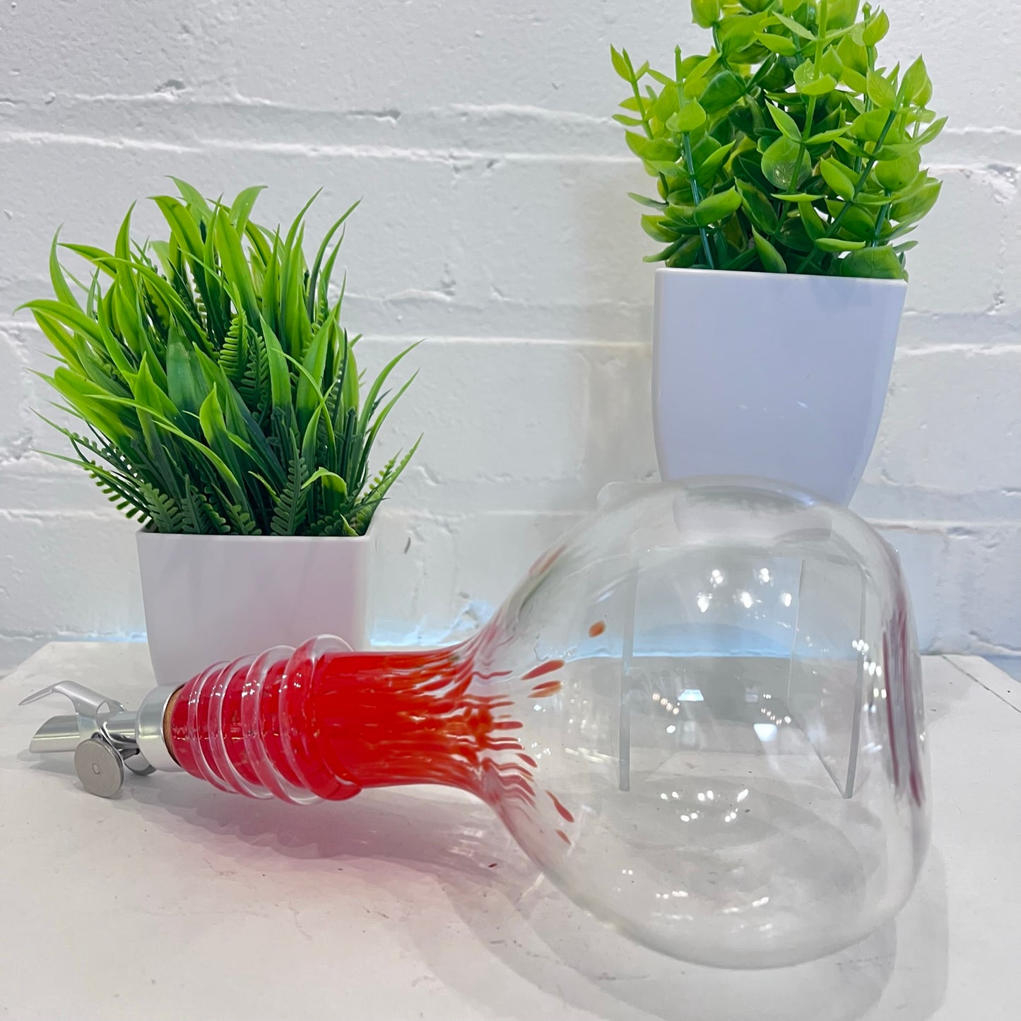 Red Spiral Oil & Vinegar Drizzler Bottles