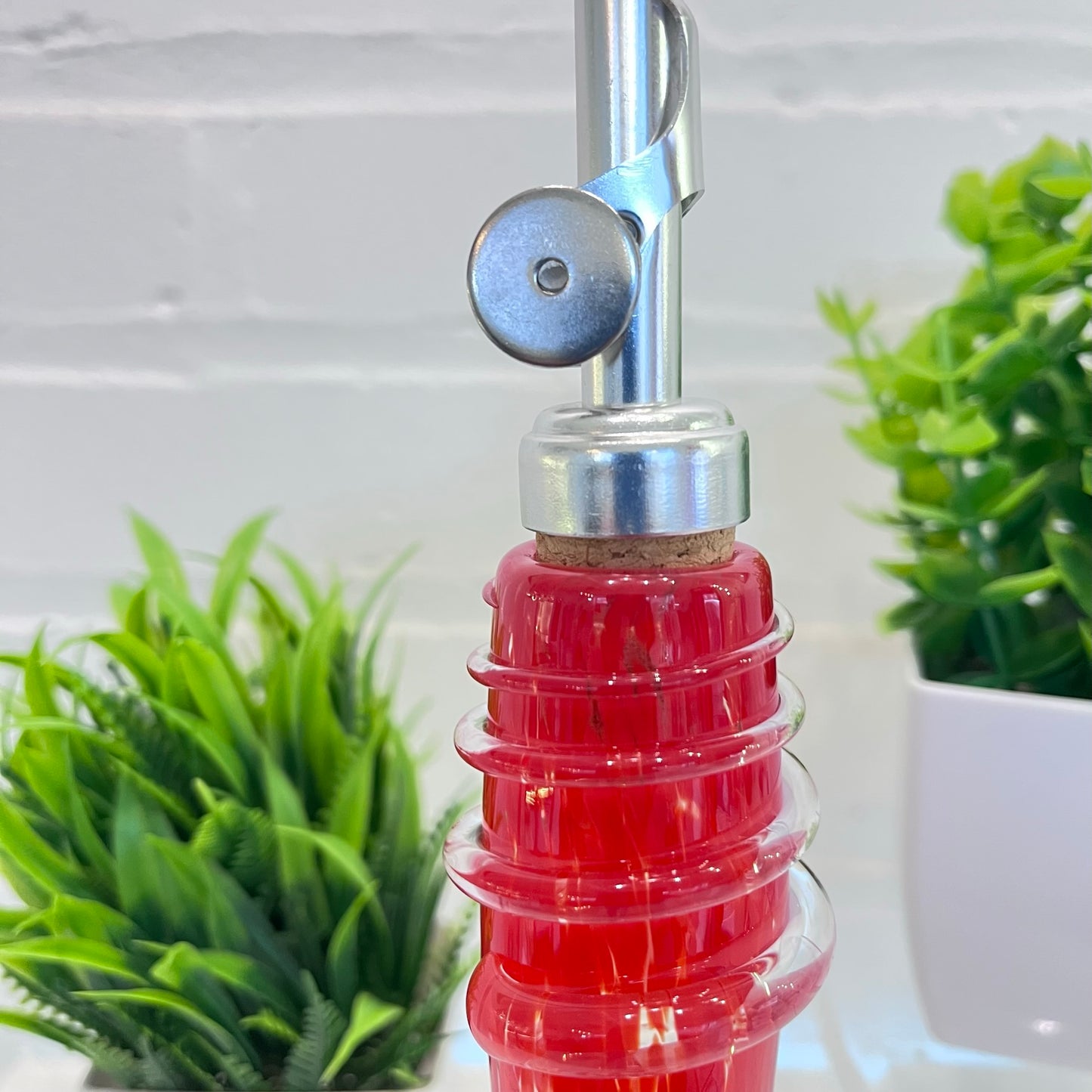 Red Spiral Oil & Vinegar Drizzler Bottles