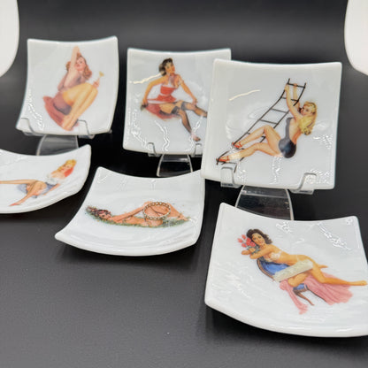 Handmade Fused Glass Pin-Up Girl Trinket & Ring Dish