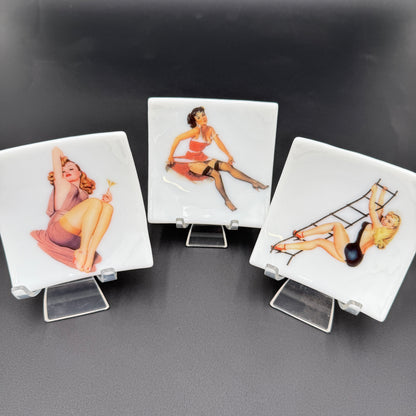 Handmade Fused Glass Pin-Up Girl Trinket & Ring Dish