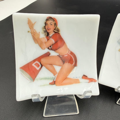 Handmade Fused Glass Pin-Up Girl Trinket & Ring Dish