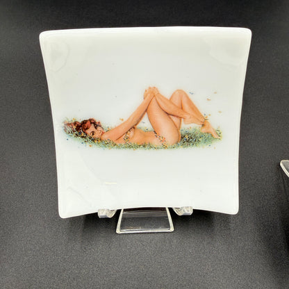 Handmade Fused Glass Pin-Up Girl Trinket & Ring Dish