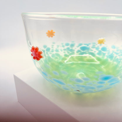 Blown Glass Flower Bowl