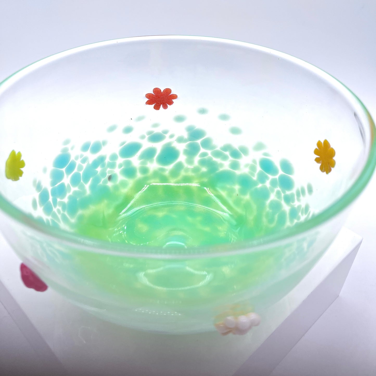 Blown Glass Flower Bowl