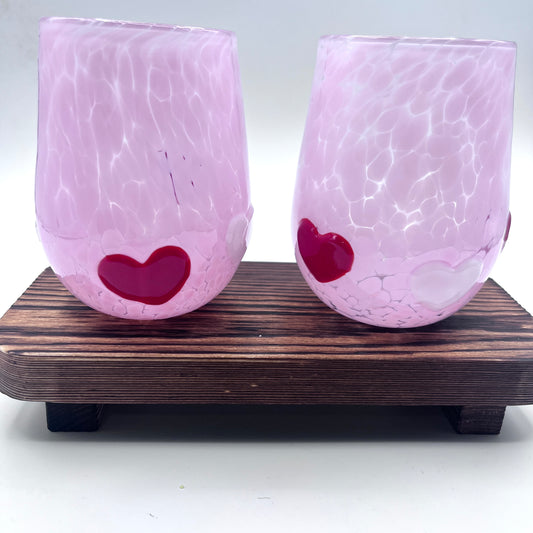 Love Cups Stemless Wine Glasses | Hand Blown Glass Made in Rhode Island