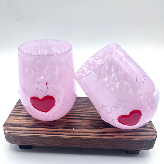 Love Cups Stemless Wine Glasses | Hand Blown Glass Made in Rhode Island