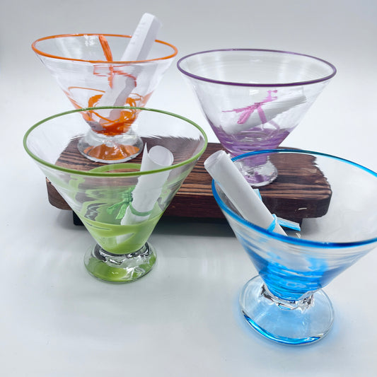 Hand Blown Martini Glasses  | Made in Rhode Island.