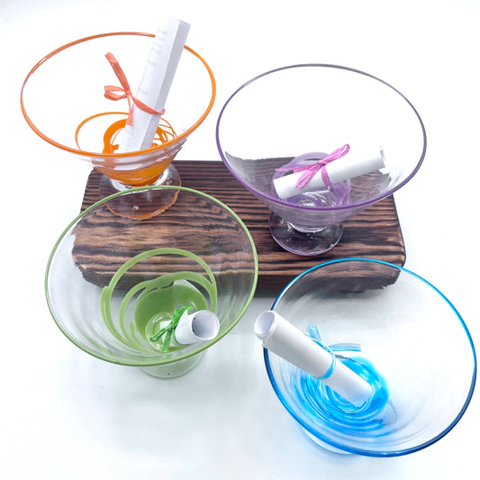 Hand Blown Martini Glasses  | Made in Rhode Island.