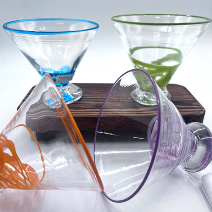 Hand Blown Martini Glasses  | Made in Rhode Island.