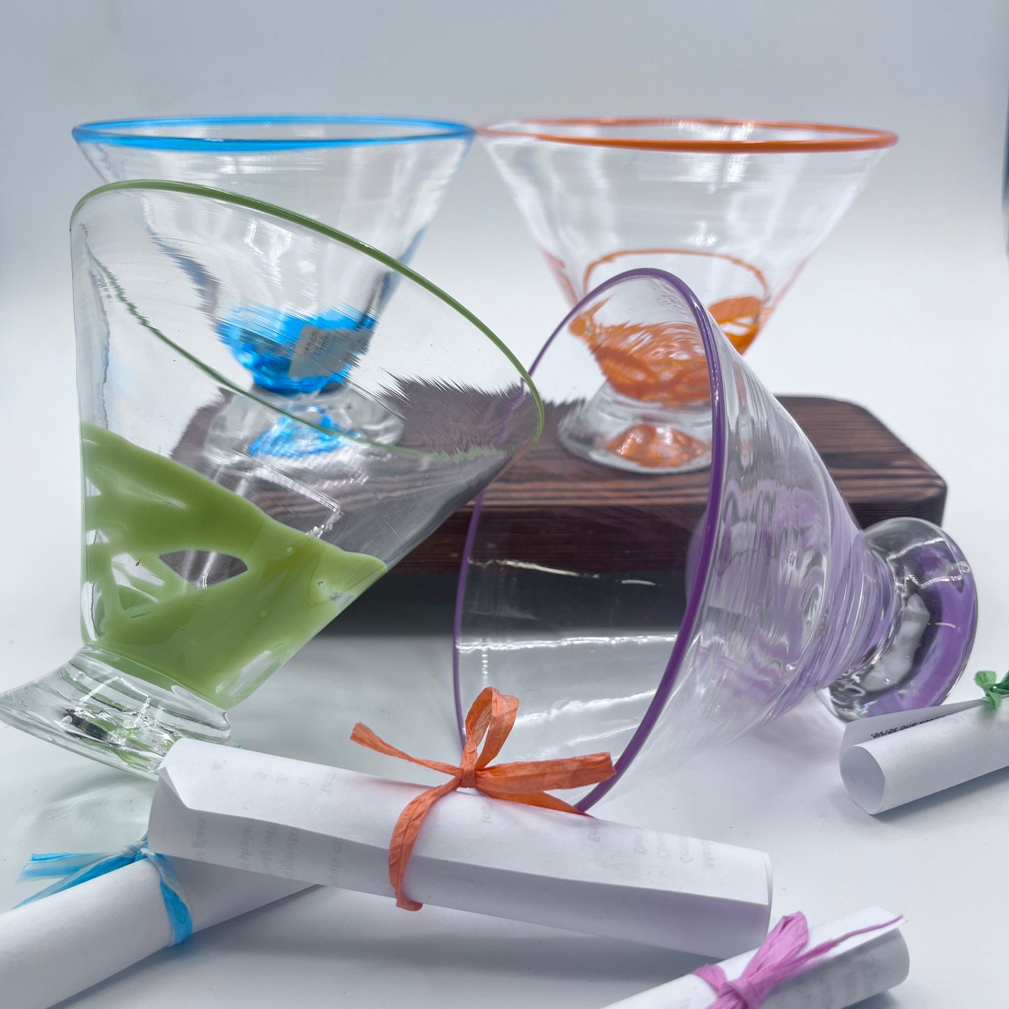 Hand Blown Martini Glasses  | Made in Rhode Island.