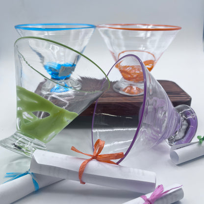 Hand Blown Martini Glasses  | Made in Rhode Island.