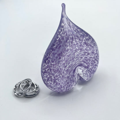 Glass Heart Ring Stand and Jewelry Holder